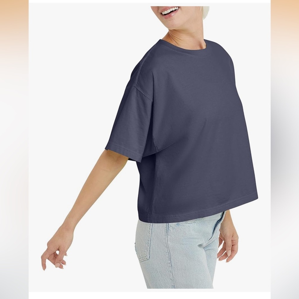 Hanes Originals Cropped T-Shirt Women's Large Anchorage Slate
Crewneck
